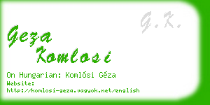 geza komlosi business card