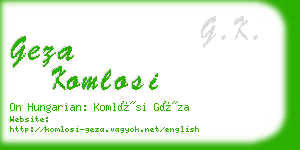 geza komlosi business card